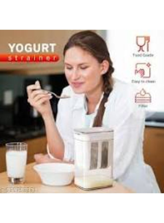 Greek Yogurt & Curd Maker - 1100ml Fine Mesh Strainer with Lid | Multifunctional Yoghurt Filter | Curd Maker for Home | Whey Separator | Perfect for Homemade Yogurt, Curd, Cheese & More - Image 4